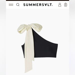 Summersallt bow shoulder ruched sidestroke bikini top